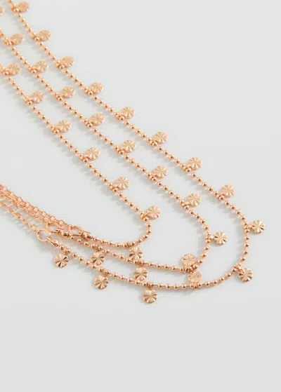 Mango Teen Triple Chain Necklace Gold