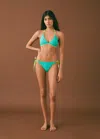 Mango Teen Contrast String Bikini Turquoise In Turquoise