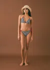 Mango Teen Contrast String Printed Bikini Black In Black