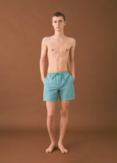 Mango Teen Cord Plain Swimming Trunks Pastel Green