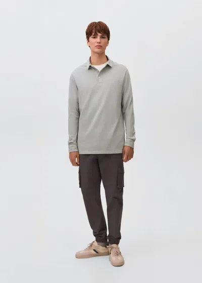 Mango Teen Cotton Basic Polo Shirt Aqua Green