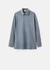 Mango Teen Cotton Basic Polo Shirt Blue