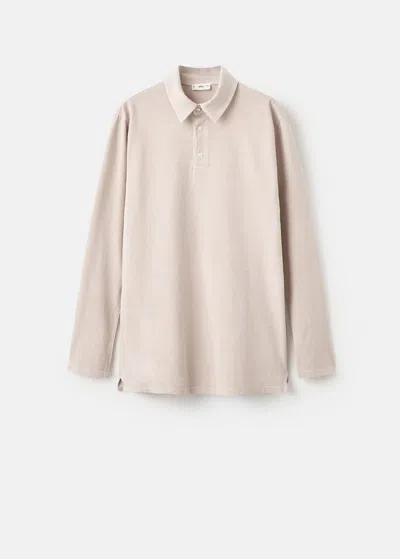 Mango Teen Cotton Basic Polo Shirt Sand