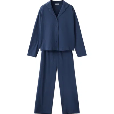 Mango Teen Cotton Pajamas Set In Blue