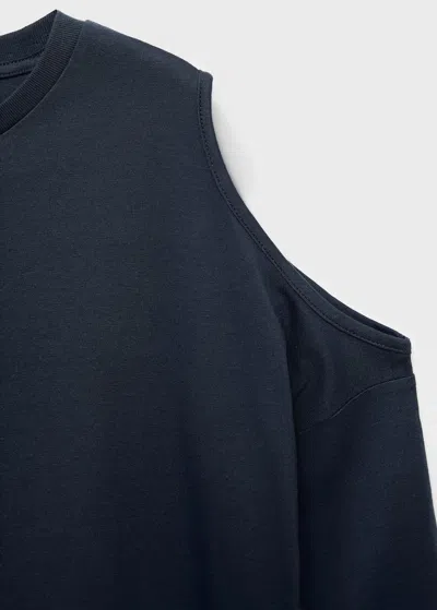 Mango Teen T-shirt Coton À Découpe Bleu Marine - Fille - L -  In Blue
