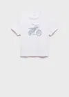 Mango Teen T-shirt Coton Motos Blanc Cassé - Fille - M -  In White
