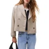 Mango Teen Crop Coat In Gray