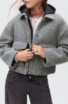 Mango Teen Crop Jacket In Gray