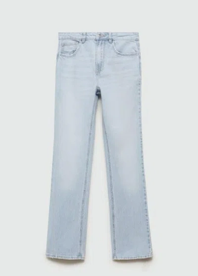 Mango Teen Culotte Jeans With Pockets Light Blue