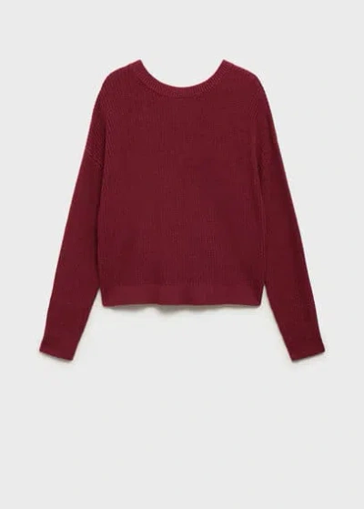 Mango Teen Cut-out Knitted Sweater Russet