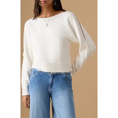 Mango Teen Cutout Sweater In Neutral