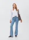 Mango Teen Jean Flare À Coutures Décoratives Bleu Clair - Fille - M -  In Blue