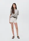 Mango Teen Denim Cargo Shorts Off White In Blanc Cassé