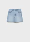 Shop Mango Teen Denim Miniskirt With Frayed Hem Medium Blue
