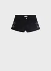 Mango Teen Denim Shorts With Studs Black Denim In Black Denim