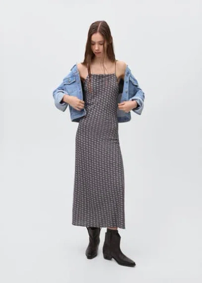 Mango Teen Dress Charcoal