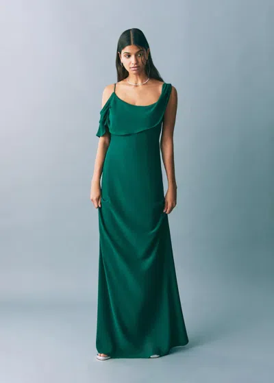 Mango Teen Dress Dark Green