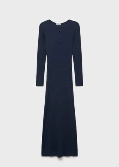 Mango Teen Dress Dark Navy