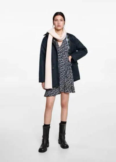 Mango Teen Dress Dark Navy