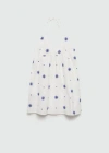 MANGO TEEN FLORAL EMBROIDERY DRESS OFF WHITE