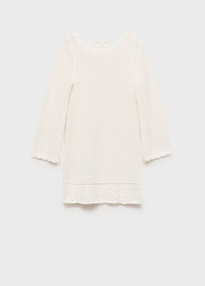 Mango Teen Dress Off White In Blanc Cassé