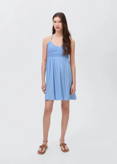 Mango Teen Dress Sky Blue