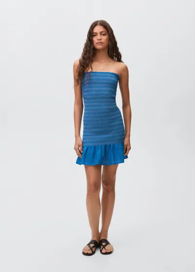 Mango Teen Embroidered Flounce Dress