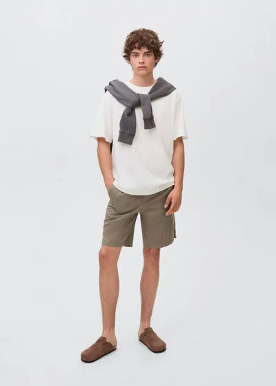 Mango Teen Essential Cotton T-shirt Off White