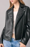 Mango Teen Faux Leather Biker Jacket In Black