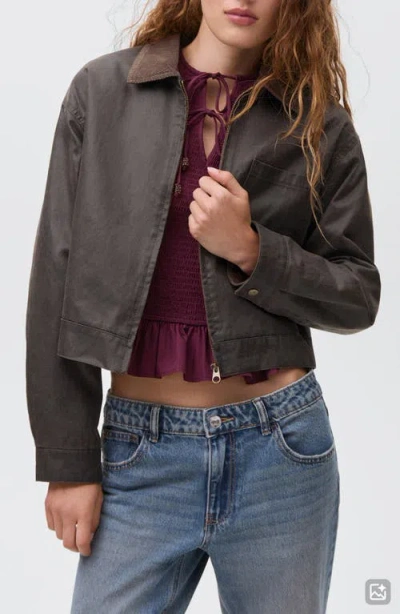 Mango Teen Faux Leather Biker Jacket In Brown