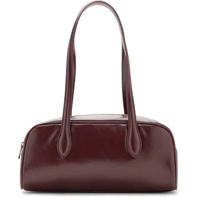 Mango Teen Faux Leather Bowling Bag In Burgundy