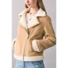 Mango Teen Faux Suede Jacket With Faux Shearling Lining In Brown