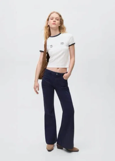 Mango Teen Flared Jeans Dark Navy