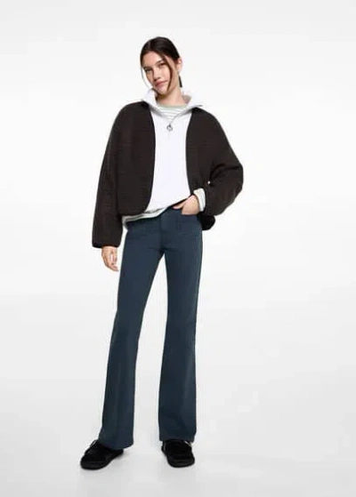 Mango Teen Flared Jeans With Pocket Dark Navy