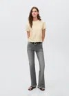 Mango Teen Flared Jeans With Studs Denim Grey