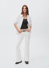 Mango Teen Flared Jeans With Studs Off White