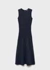 Mango Teen Flared Midi Dress Dark Navy In Dark Navy