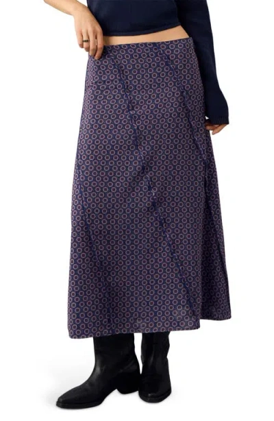 Mango Teen Floral Print Maxi Skirt In Blue