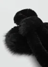 Mango Teen Fur-effect Scarf Black In Black