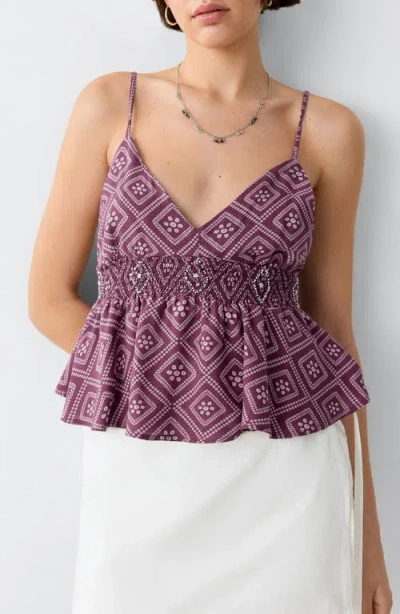 Mango Teen Geometric Print Smock Camisole In Purple