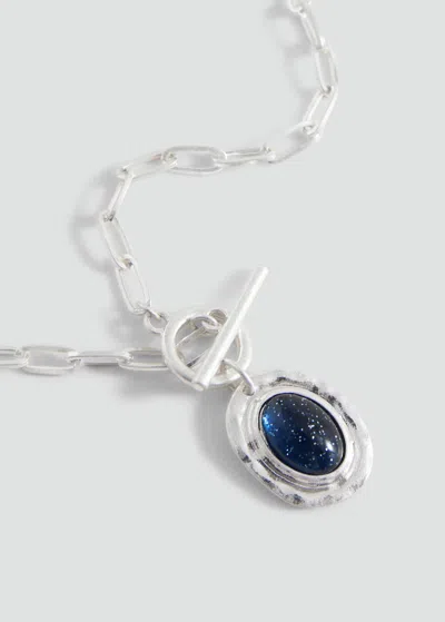 Mango Teen Geometric Stone Necklace Silver