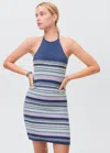 Mango Teen Halter-neck Crochet Dress Navy