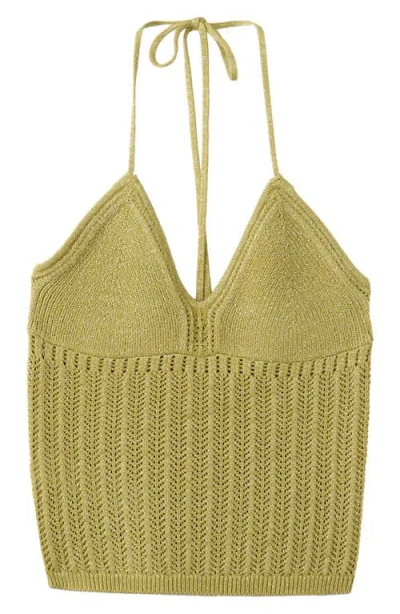 Mango Teen Halter Sweater Tank In Green