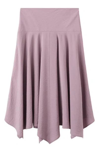 Mango Teen Handkerchief Hem Midi Skirt In Purple