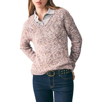 Mango Teen Heather Knit Sweater In Pink