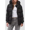 Mango Teen Hooded Puffer Coat In Black