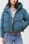 Mango Teen Hooded Puffer Jacket In Blue