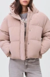 Mango Teen Hooded Puffer Jacket In Pink
