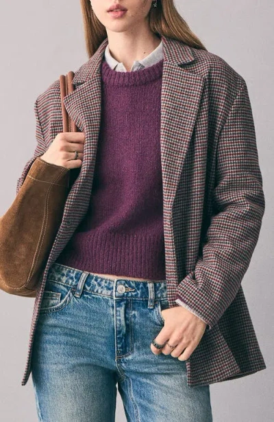 Mango Teen Houndstooth Check Blazer In Multi