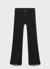 Mango Teen Straight Star Jeans In Black